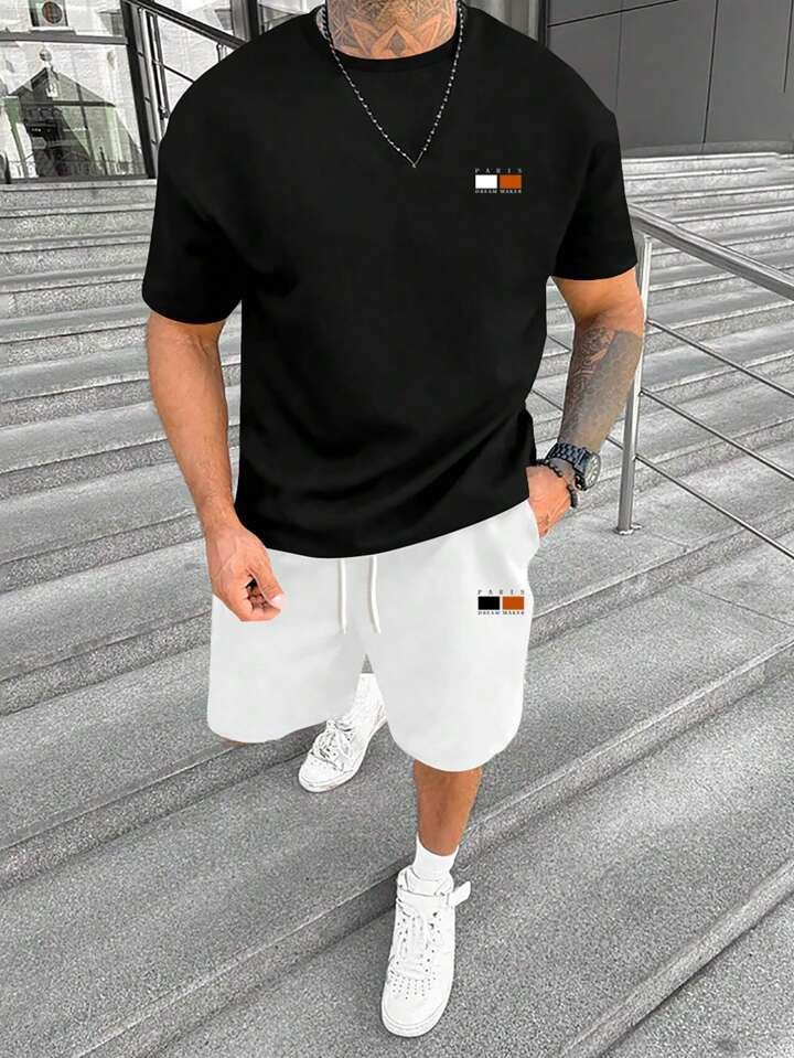 Men's Premium Pure Cotton Stretch Co-ord Set | Half Sleeves T-shirt & Shorts Tracksuit by Tommy (Set of 2) - Image 3