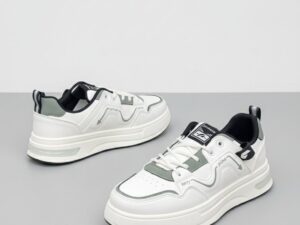 Pineberry Men's Trendsetter Lace-Up Casual Sneakers | Stylish PU Leather Lifestyle Shoes