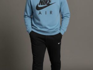 Men's "AIR" Graphic Fleece Tracksuit Set | Casual Crewneck Pullover & Jogger Pants