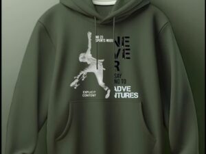 Men's 'Never Say No to Adventures' Skater Graphic Pullover Hoodie