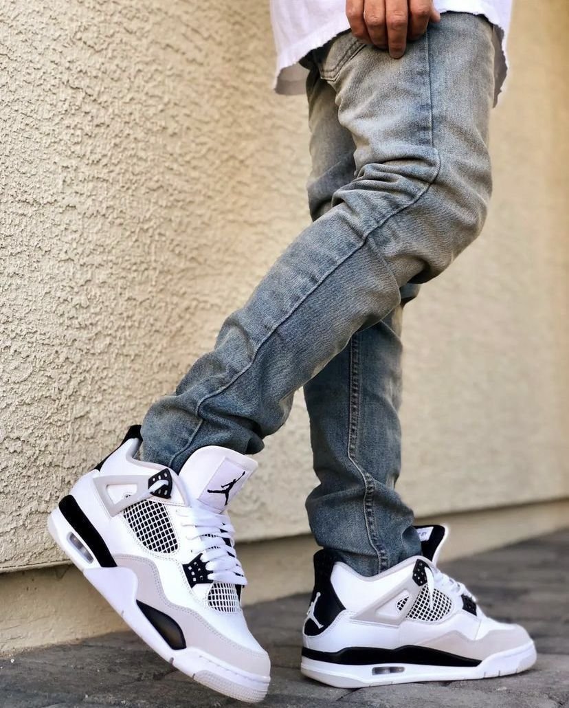 Men's Retro High-Top 'Block' Sneakers with Mesh Detail - White/Black/Grey - Image 3