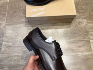 Men's Classic Formal Derby Shoes with Textured Side Panel