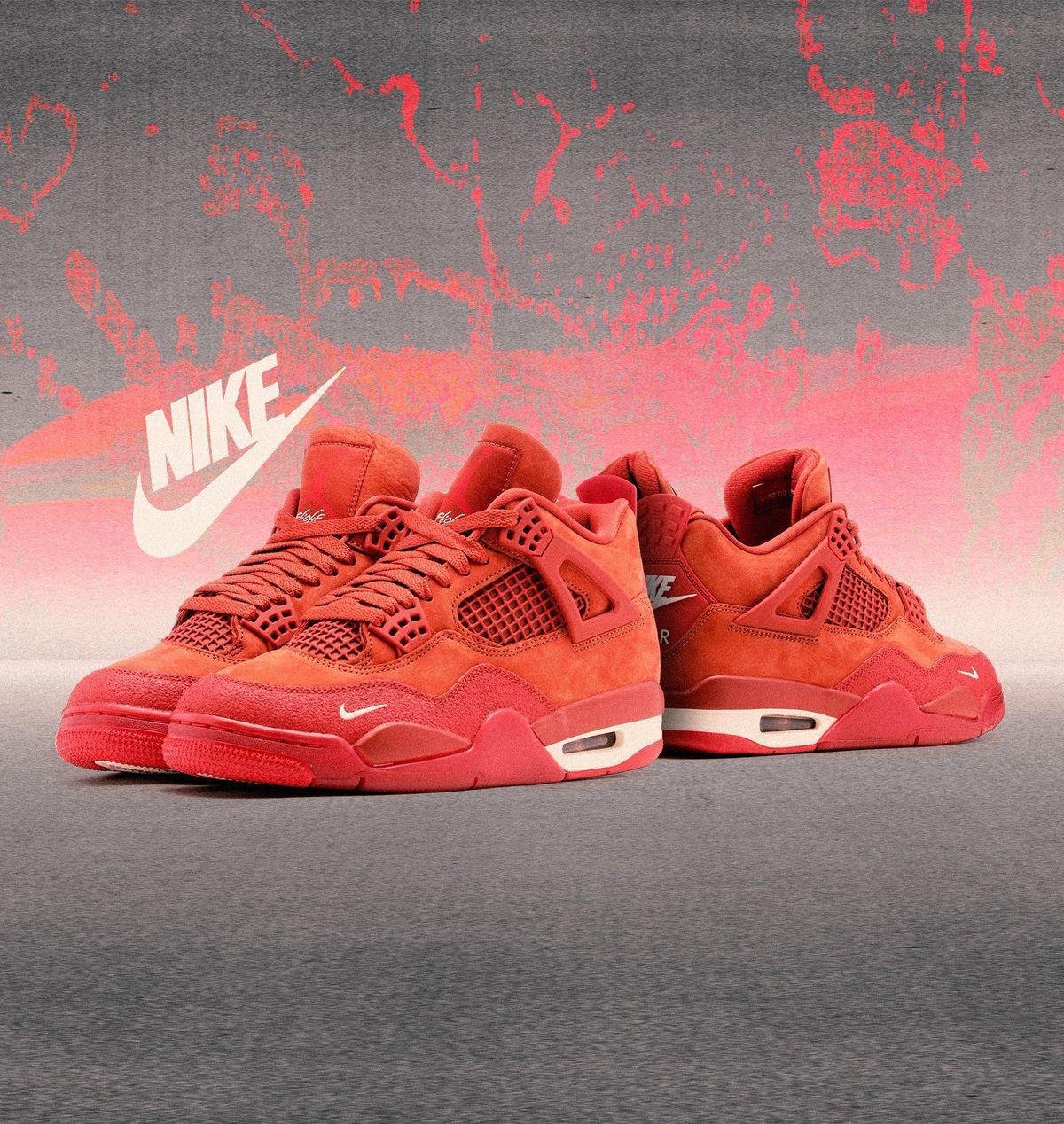 Men's 'Fire Red' Suede High-Top Athletic Sneakers - Image 5