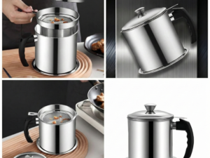 kitchen stainless steel oil filter pot for cooking