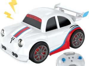 RC racing car for kids white color with remote control and LED lights