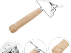 dumpling skin cutter with wooden handle stainless steel pastry roller