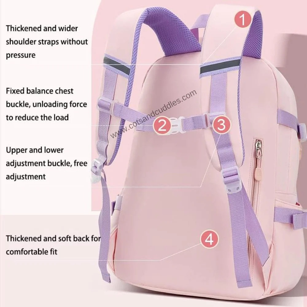 cute kids school backpack large capacity compartments