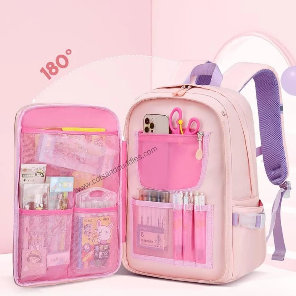 children backpack with front zipper and side pockets