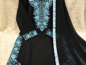 Designer kurta plazzo set with lace dupatta