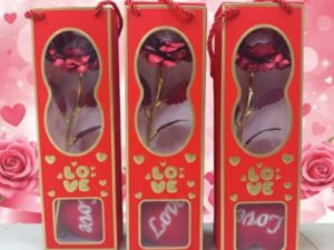 Valentine’s Day rose gift box red color