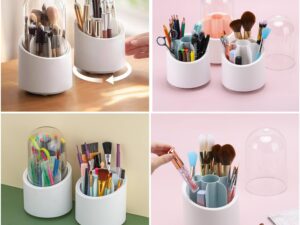 rotating multi storage holder with dustproof lid