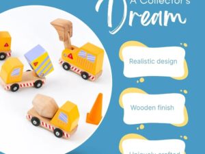 wooden construction vehicle set for kids