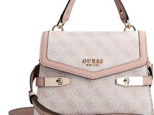 GUESS Zadie 4G Logo Handbag Pink Front View
