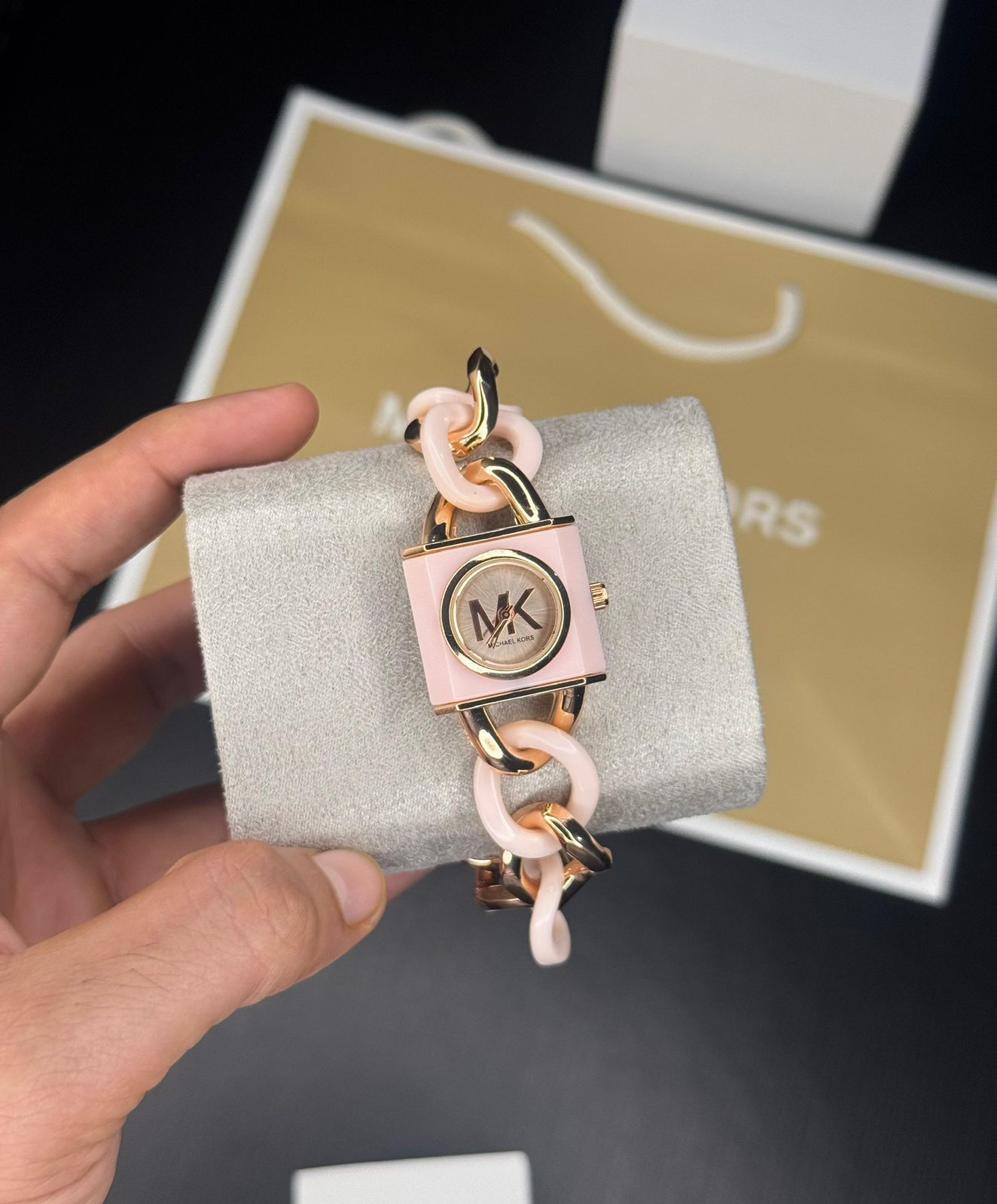 Michael Kors Ceramic Chain Bracelet Watch for Women – MK Quartz Model - Image 2