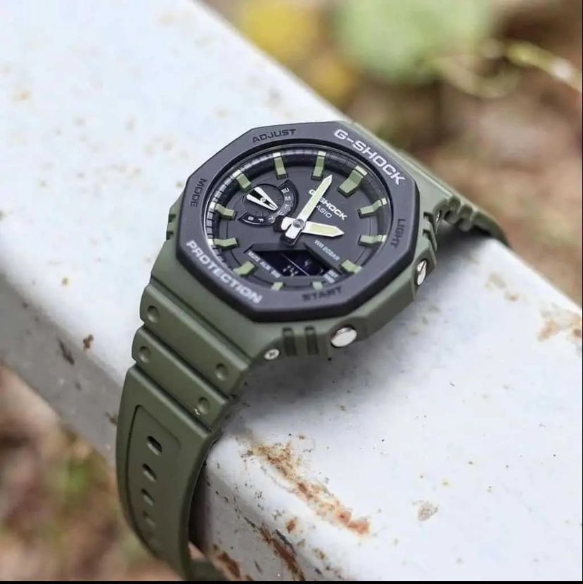 G-SHOCK GA-2100 Green Edition Carbon Core Guard Watch - Image 4